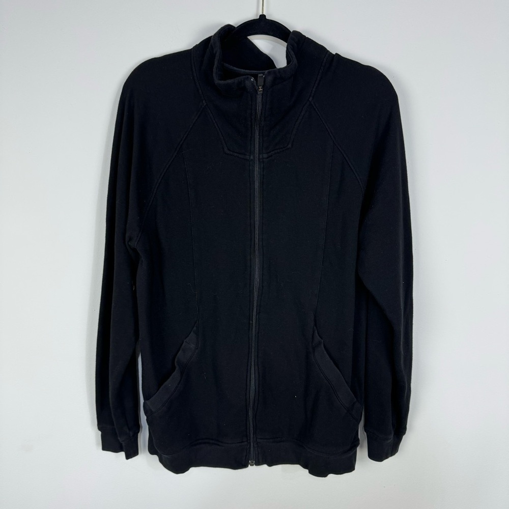 Calibrate black full zip up jacket goth grunge minimalist athletic